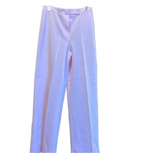 Vintage queens casual pink and white stripe high rise wide leg poly pants size m